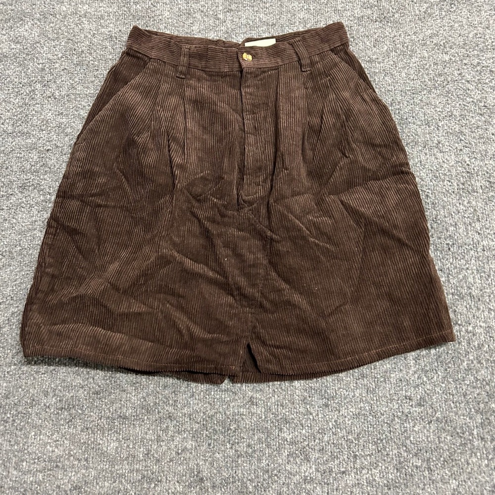 Northern Reflections Skirt Womens Size 9/10 Brown Corduroy Pleated Mini Casual